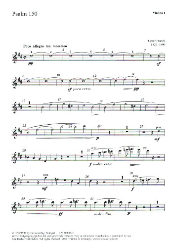 PSALM 150 FUER GEM CHOR,  STREICHER UND ORGEL  VIOLINE 1