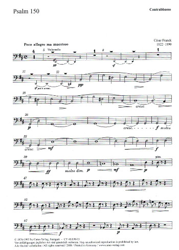 Psalm 150  für gem Chor, Streicher und Orgel  Kontrabass