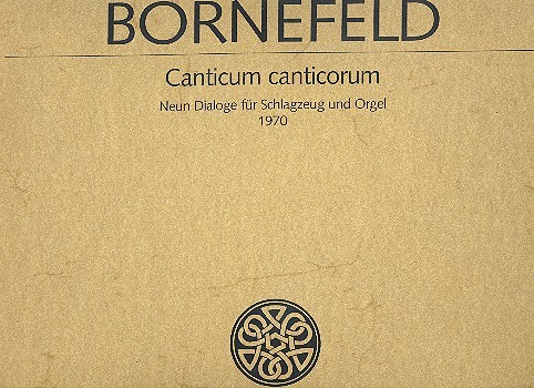 Canticum canticorum für Schlagzeug  und Orgel  Spielpartitur