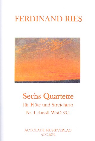 Quartett Nr.4 d-Moll WoO35,1  für Flöte und Streichtrio  Partitur und Stimmen