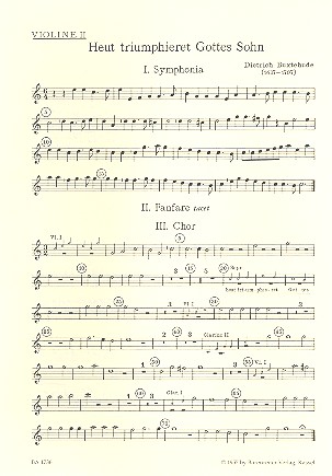Heut triumphieret Gottes Sohn&nbsp;&nbsp;für Soli (SSATB), Chor (SSATB),&nbsp;&nbsp;Orchester und Bc,   Violine 2