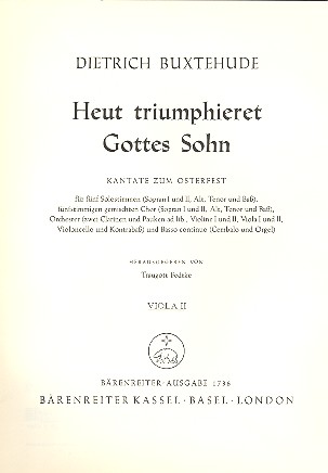 Heut triumphieret Gottes Sohn&nbsp;&nbsp;für Soli (SSATB), Chor (SSATB),&nbsp;&nbsp;Orchester und Bc,   Viola 2