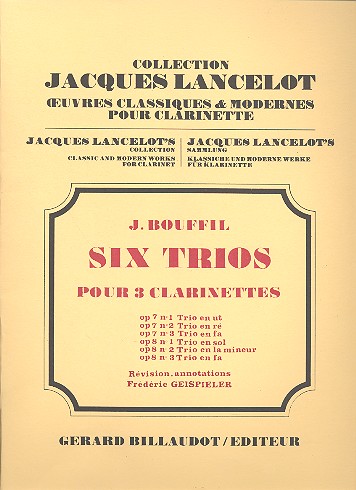 Trio op.8,1 sol majeur  pour 3 clarinettes  parties