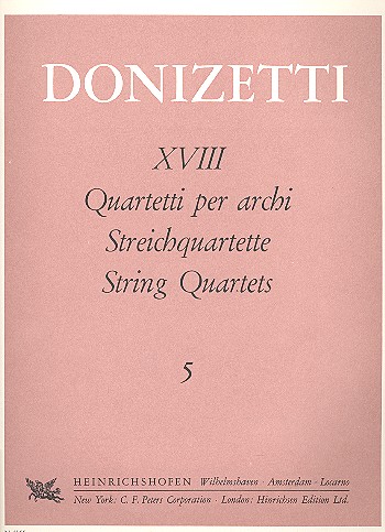 Streichquartett e-Moll Nr.5&nbsp;&nbsp;Stimmen&nbsp;&nbsp;18 STREICHQUARTETTE NR.5