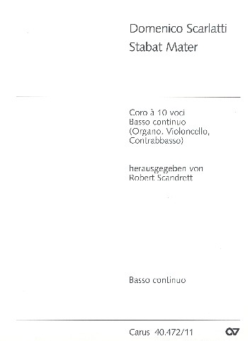 Stabat mater 10 gem Stimmen (SSSSAATTBB),&nbsp;&nbsp;und Bc (Violoncello / Kontrabass)&nbsp;&nbsp;