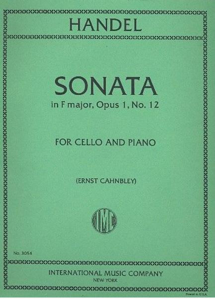 Sonata F major op.1,12&nbsp;&nbsp;for cello and piano&nbsp;&nbsp;