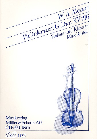 Konzert G-Dur KV216 für Violine&nbsp;&nbsp;und Orchester für Violine und Klavier&nbsp;&nbsp;