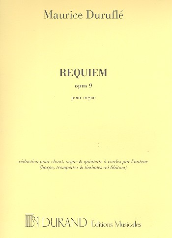 Requiem op.9  pour chant, orgue et orchestre  partie d'orgue