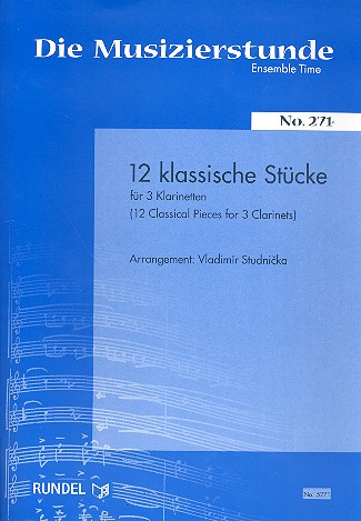 12 klassische Stücke  für 3 Klarinetten  Partitur und Stimmen
