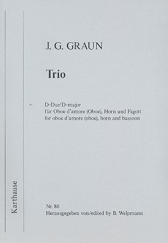 Trio D-Dur für Oboe d'amore&nbsp;&nbsp;(Oboe), Horn und Fagott&nbsp;&nbsp;Partitur und Stimmen