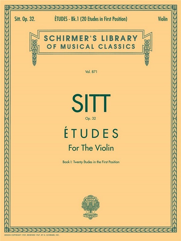 Etudes op.32 vol.1 20 etudes in  the first position for violin  