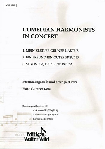 Comedian Harmonists in Concert  fuer Akkordeonorchester  Partitur
