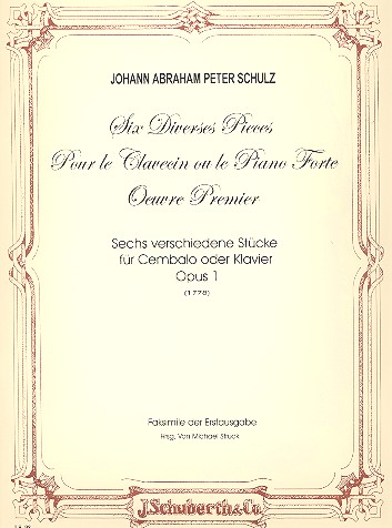 6 Verschiedene Stücke op.1 für  Cembalo oder Klavier (1778)  