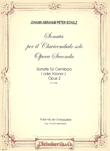 Sonata op.2 für Cembalo oder  Klavier solo  Struck, Michael, ed.
