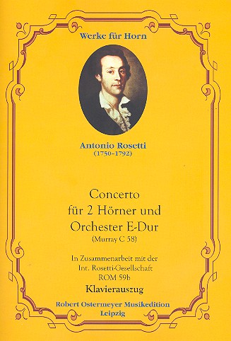 Concerto E-Dur für 2 Hörner und  Orchester für 2 Hörner in E und Klavier  