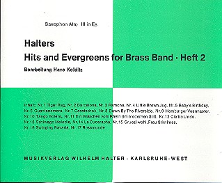 Halters Hits and Evergreens Band 2:&nbsp;&nbsp;für Blasorchester&nbsp;&nbsp;Altsaxophon 3 (= 2. Saxstimme)