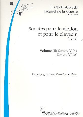 Sonates nos.5+6 pour le violon et  le clavecin  sonates volume 3