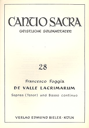De valle lacrimarum für  Sopran (Tenor) und Bc  