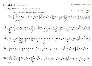 Laudate Dominum aus 'Vesperae solennes de confessore' KV339&nbsp;&nbsp;für Soli, gem Chor und Orchester&nbsp;&nbsp;Cello/Bass