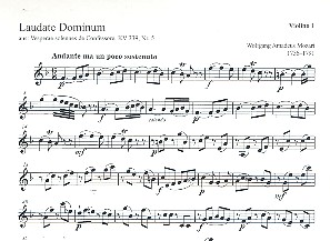 Laudate Dominum aus 'Vesperae solennes de confessore' KV339&nbsp;&nbsp;für Soli, gem Chor und Orchester&nbsp;&nbsp;Violine 1
