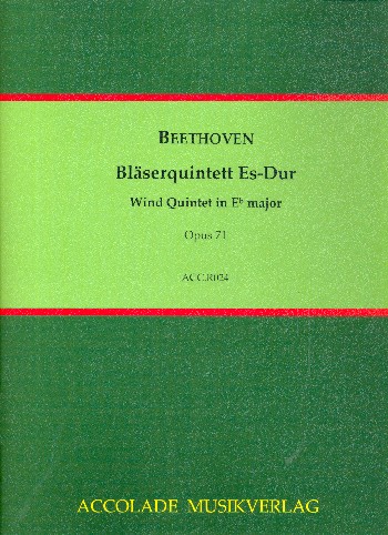 Bläserquintett Es-Dur op.71  für Flöte, Oboe, Klarinette, Horn in F und Fagott  Partitur und Stimmen