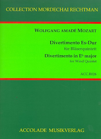 Divertimento Es-Dur KV439b Nr.1  für Bläserquintett  Partitur und Stimmen