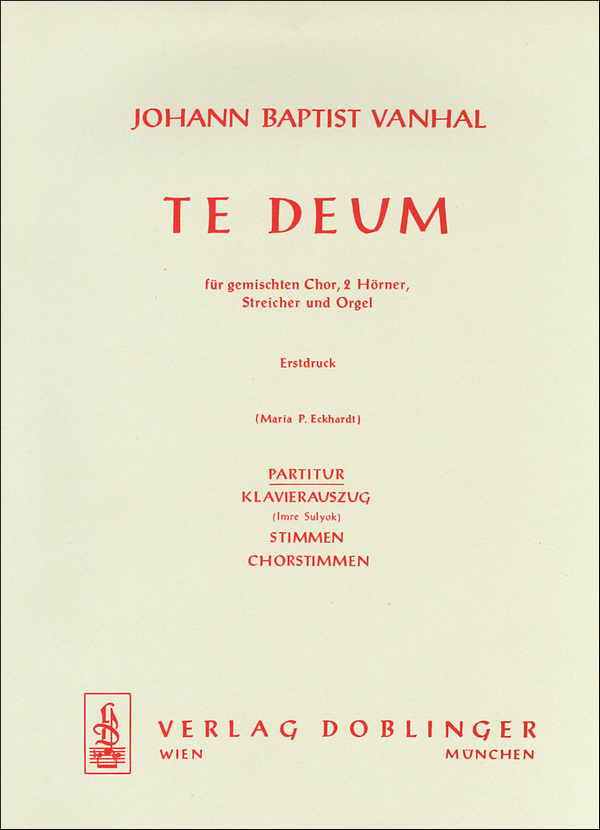 TE DEUM FUER GEM CHOR, 2 HOERNER&nbsp;&nbsp;STREICHER UND ORGEL&nbsp;&nbsp;PARTITUR  (LA)