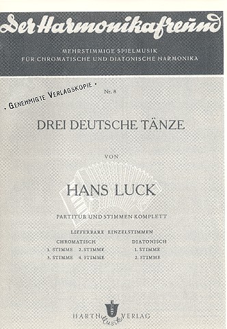 3 deutsche Tänze für  Akkordeonorchester  Partitur (Verlagskopie)