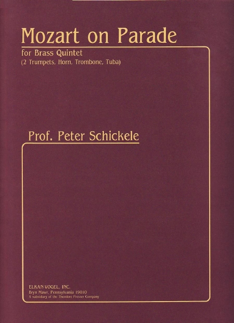Mozart on Parade for brass quintet  (2 trumpets, horn, trombone and tuba)  score and parts