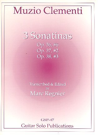 3 Sonatinas op.36,6, op.37,2 and op.38,3  for guitar  