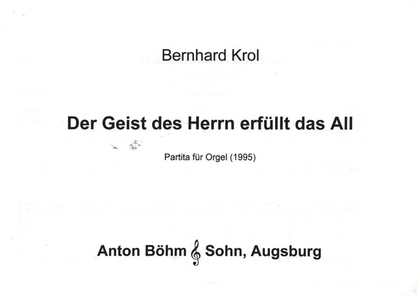 Der Geist des Herrn erfüllt das All (Partita)  für Orgel  