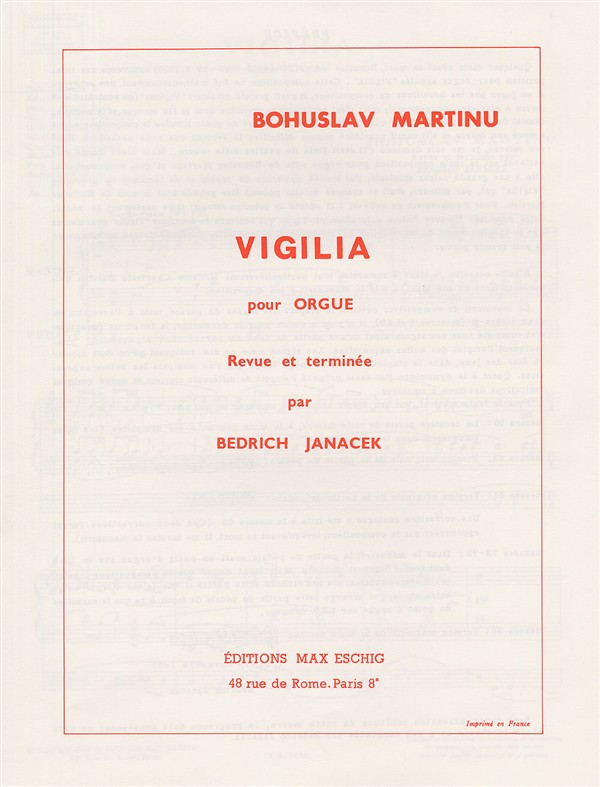 Vigilia&nbsp;&nbsp;pour orgue&nbsp;&nbsp;