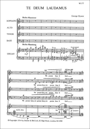 Te Deum Laudamus&nbsp;&nbsp;for mixed chorus and organ&nbsp;&nbsp;score