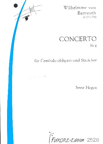 Concerto g-Moll  für Cembalo obligato und Streicher  Partitur