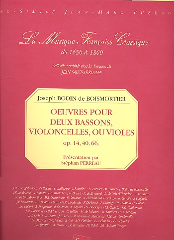Ouevres pour 2 bassons,  violoncelles ou violes  op.14, 40, 60