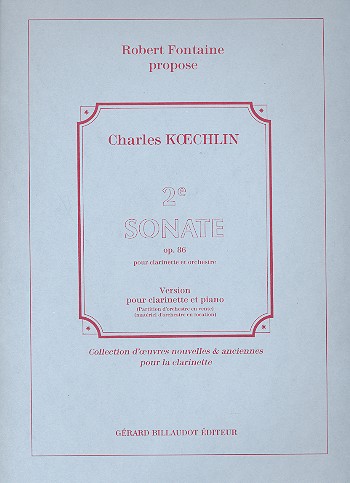Sonate no.2 op.86 pour&nbsp;&nbsp;clarinette et piano&nbsp;&nbsp;