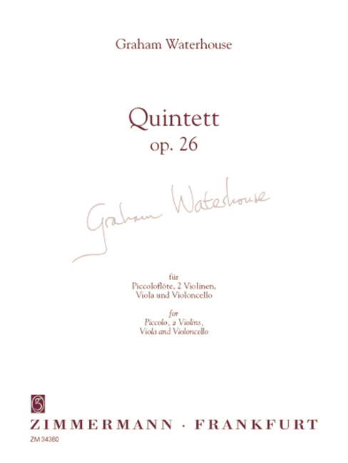 Quintett op.26 für Piccoloflöte  und Streichquartett  Partitur und Stimmen