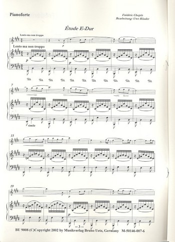 Etüde E-Dur für Violine  und Klavier (Violine 2, Violoncello,  Kontrabass ad lib.),     Stimmen