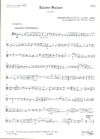 Kaiser-Walzer op.437&nbsp;&nbsp;für Orchester&nbsp;&nbsp;Viola
