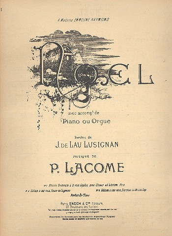 Noel no.1 pour 2 voix egales et&nbsp;&nbsp;piano ou orgue&nbsp;&nbsp;
