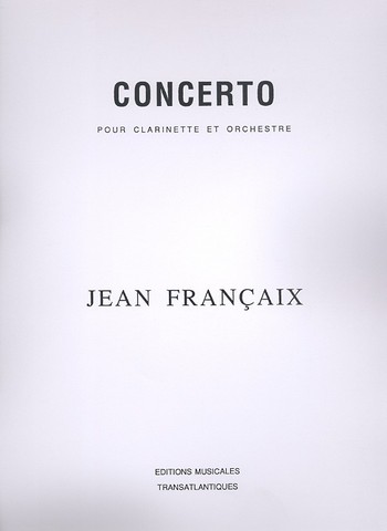 Concerto pour clarinette et orchestre  partition  copie d'archive