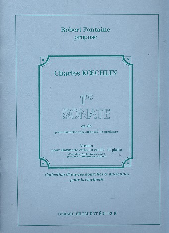 Sonate no.1 op.85 pour&nbsp;&nbsp;clarinette et piano&nbsp;&nbsp;
