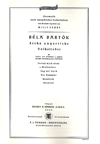 Brotbacken für 2-3stg. Frauen-  oder Kinderchor a cappella  Partitur