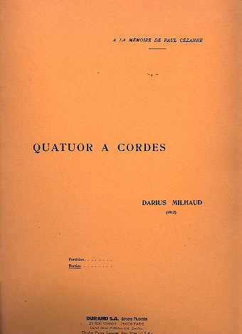 Quatuor a cordes no.1 parties&nbsp;&nbsp;(1912)&nbsp;&nbsp;