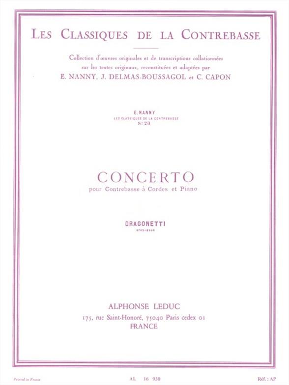 Concerto pour contrebasse à cordes  et piano  