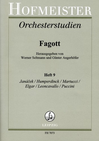 Orchesterstudien Fagott Band 9&nbsp;&nbsp;Janácek, Humperdinck, Martucci,&nbsp;&nbsp;Elgar, Leoncavallo, Puccini