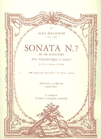 Sonate B-Dur Nr.7 G565 für  Violoncello und Bc  