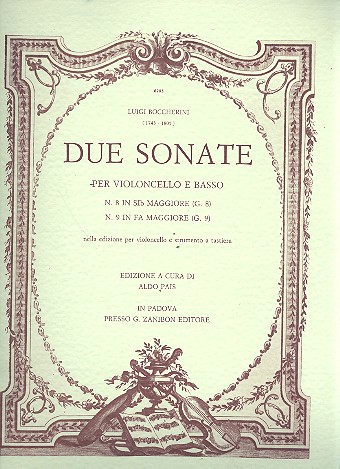 2 Sonaten G8 und G9  für Violoncello und Bc  