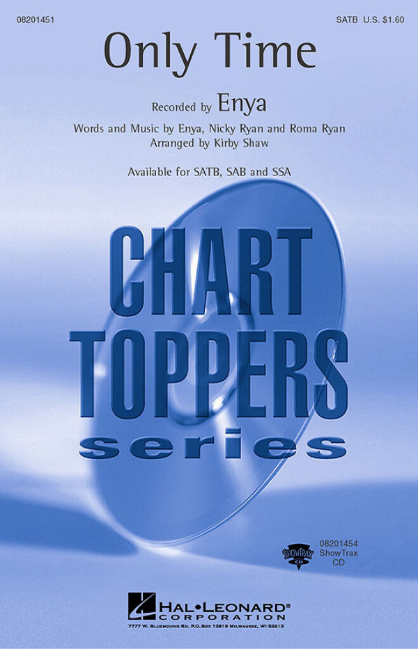 Only Time for mixed chorus&nbsp;&nbsp;and piano,  score&nbsp;&nbsp;