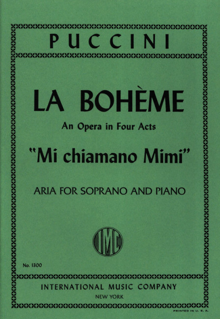 Mi chiamano Mimi Aria&nbsp;&nbsp;for soprano and piano&nbsp;&nbsp;